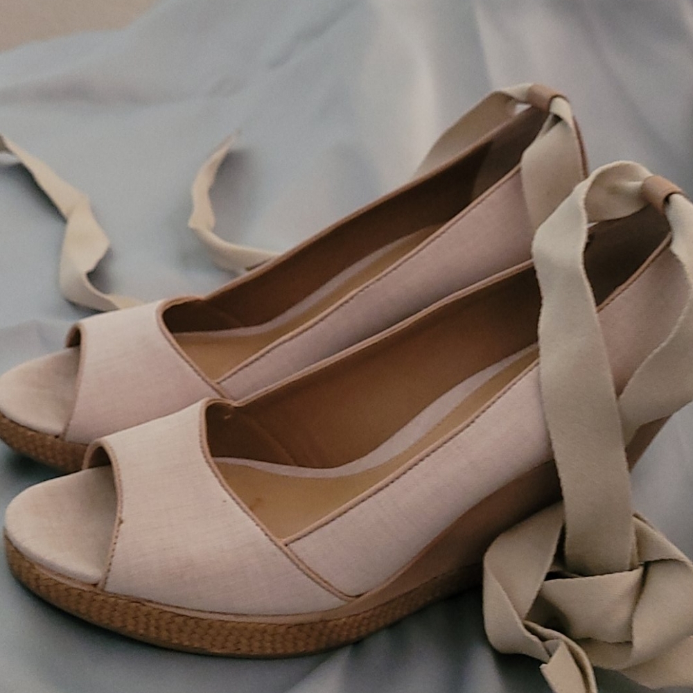 Stylish Leather and fabric espadrills